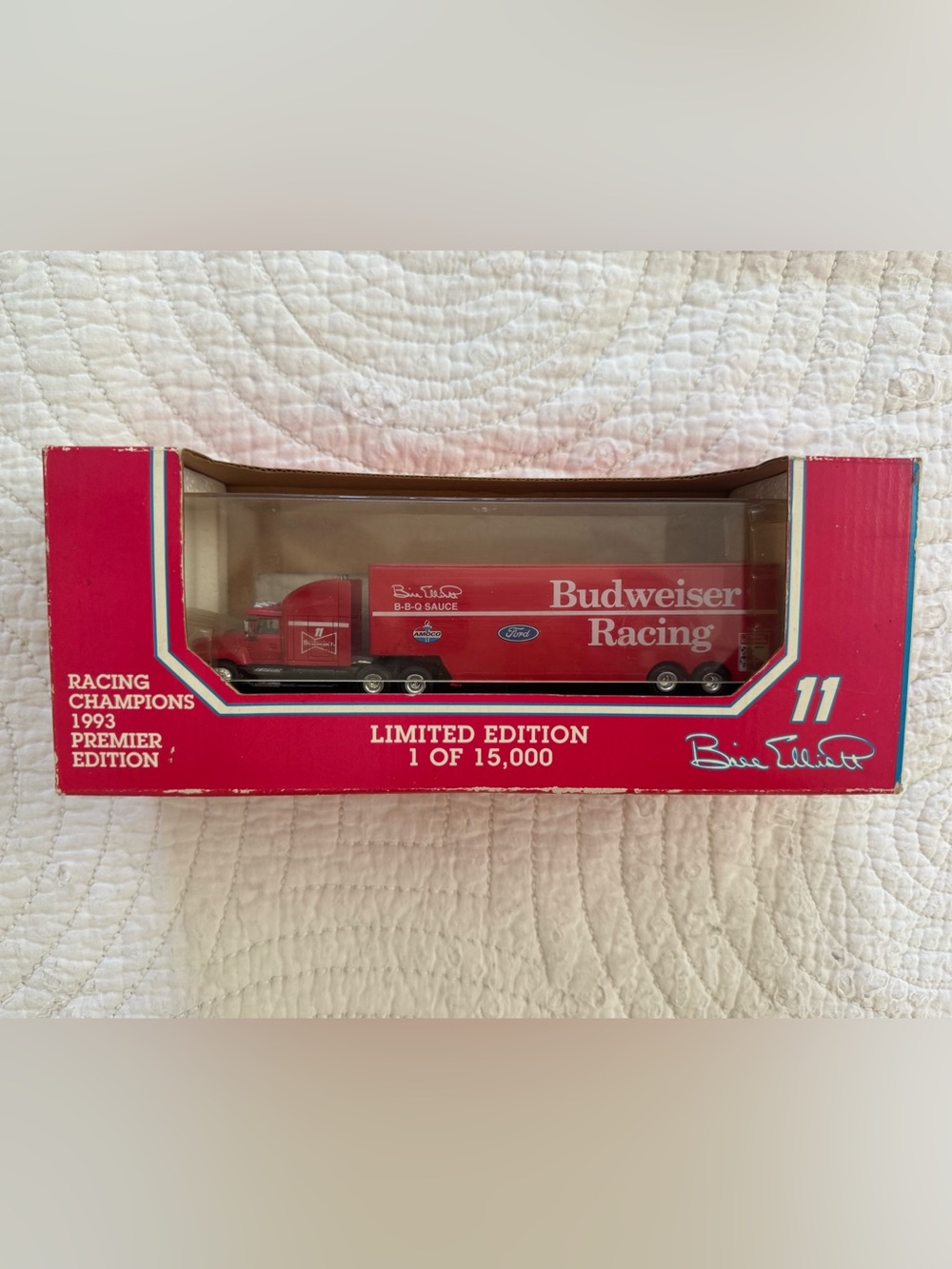 1993 Budweiser Racing Champions Bill Elliott Premier Edition Transporter 1:87